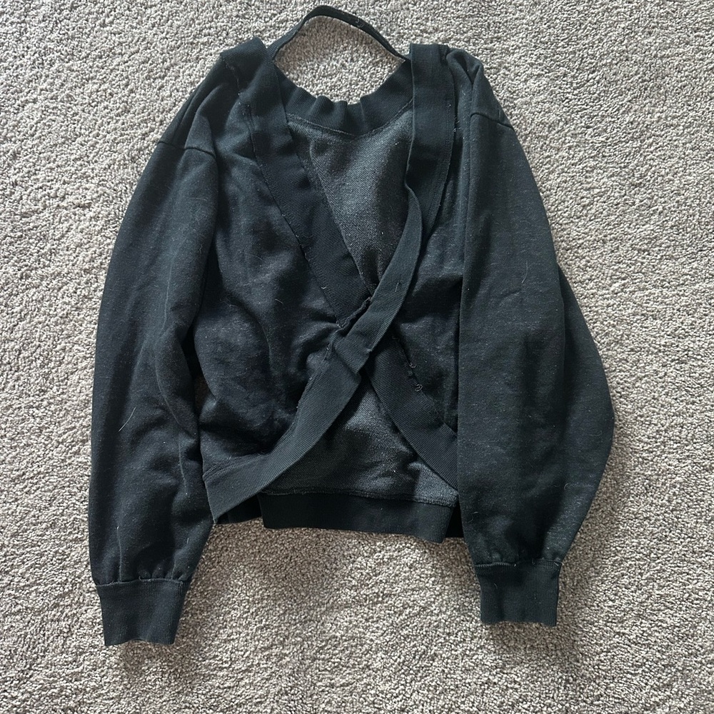 Anthropologie Black Wrap Cardigan Sweater